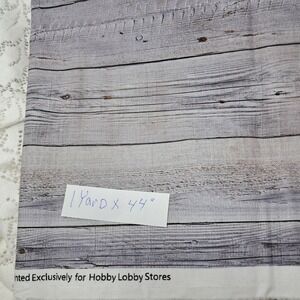 Hobby Lobby Fabric Gray Wood Grain‎ Print 1 Yard x 44" Sewing Material
